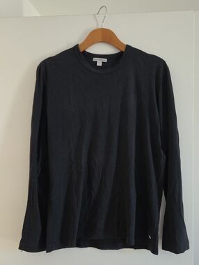 James Perse Black Long Sleeve Crewneck Tee
